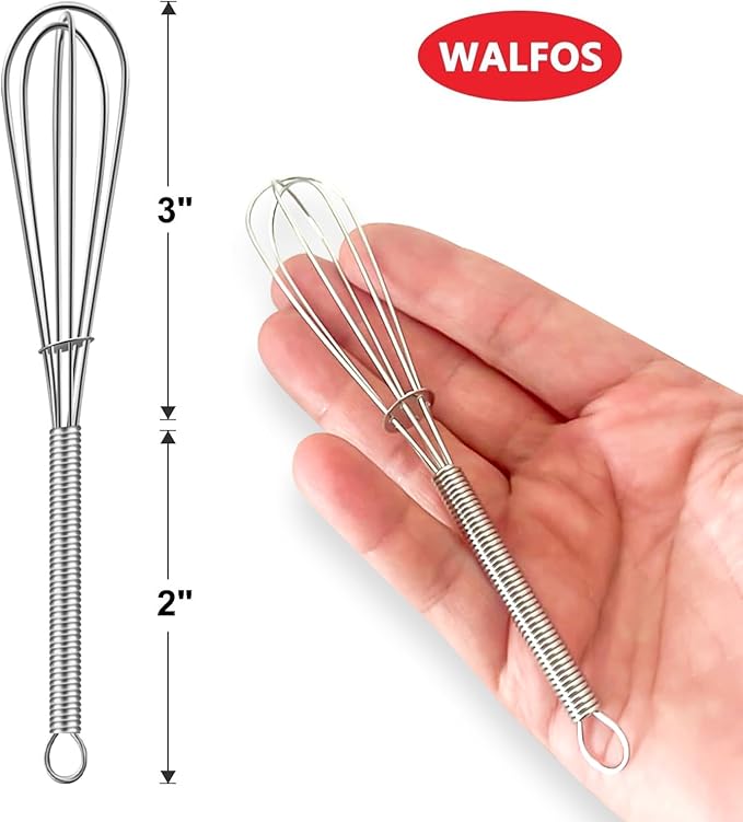 Walfos Mini Whisks, Small Whisk Bulk 304 Stainless Steel 6 Pieces, 5 Inch Tiny Whisk For Whisking, Beating Eggs, Mixing Sauces, Blending Ingredients - Image 4