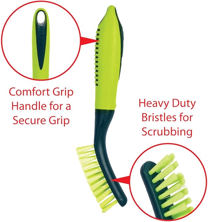 Pine-Sol Scrub Brush Set - Long Handle Cleaning Brushes with Heavy Duty Bristles and Comfort Grip - Scrubbers for Kitchen, Household, and Dishwashing, 3 Pieces - Image 2