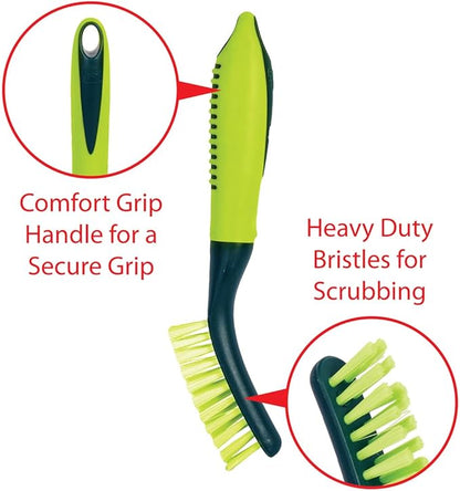 Pine-Sol Scrub Brush Set - Long Handle Cleaning Brushes with Heavy Duty Bristles and Comfort Grip - Scrubbers for Kitchen, Household, and Dishwashing, 3 Pieces - Image 2