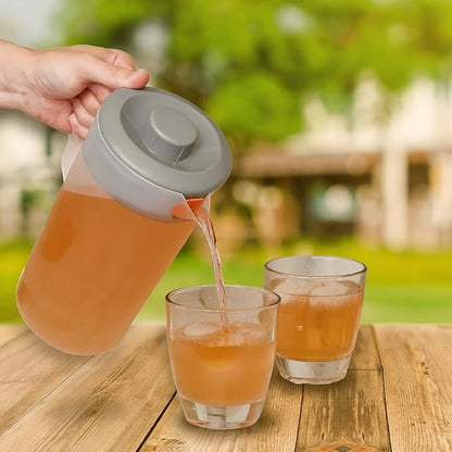 Water Pitcher with Lid 1 Gallon Pitcher, Freezer/Dishwasher Safe, BPA Free & Phthalate Free - Gray