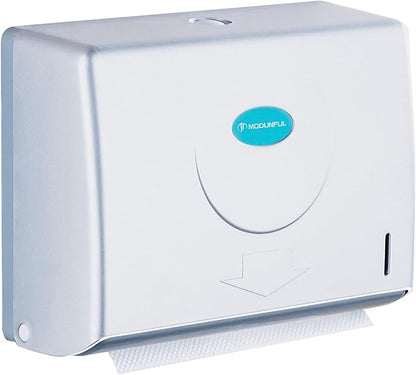 Folded Paper Towel Dispenser Wall: Modunful Compact ABS Dispenser with Clear Window - Holds 200 C-Fold & Multi-Fold Towels for Home Bathroom Kitchen by modunfulbathroom