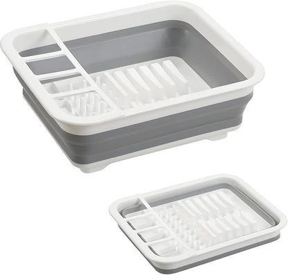 Collapsible Dish Drying Rack, Foldable Dinnerware Drainer Organizer for Storage Kitchen Counter RV Accessories Portable Rack Holders for Dishes Plates and Cups Camping Travelling Space Saver Essential by Craftend