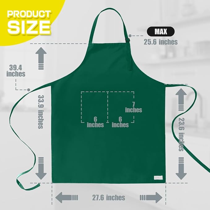 ROTANET Extra Large Apron for Men Adjustable Bib Aprons with 2 Pockets Cooking Kitchen Women Chef Water & Oil Resistant - Image 2