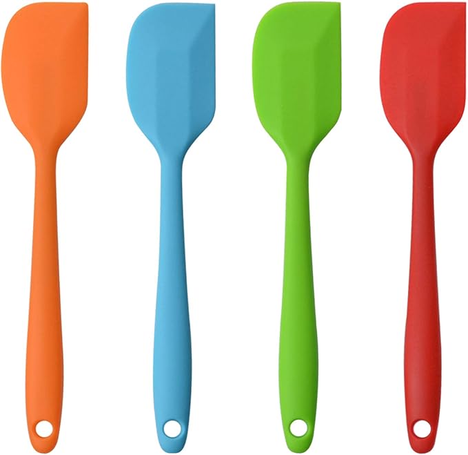 Silicone Spatulas, 11 inch Rubber Spatula Heat Resistant Seamless One Piece Design Non-Stick Flexible Scrapers Baking Mixing Tool (4 Piece) by MOACC