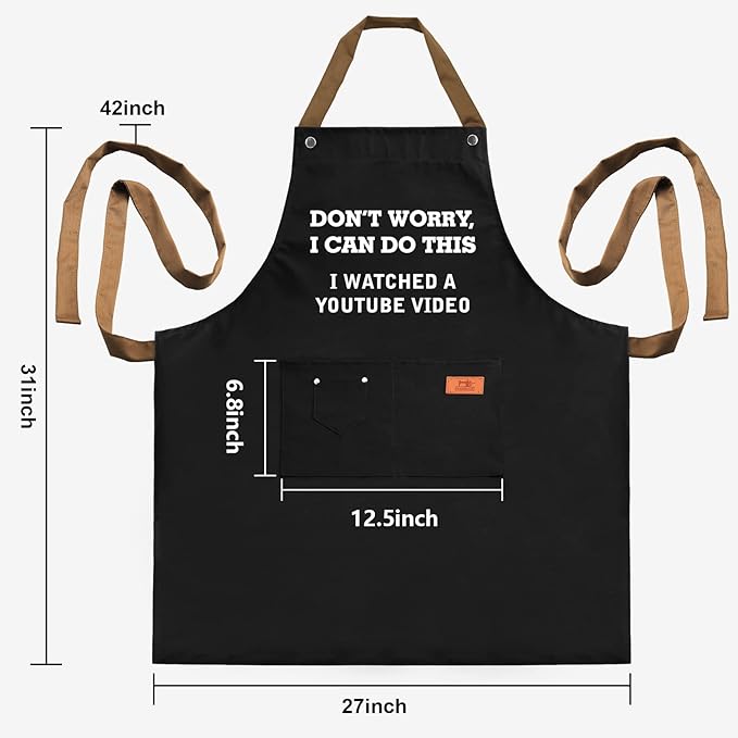 Funny Gifts for Men, Women, Dad, Anniversary, Fathers Day Gift from Daughter Son, Christmas Gift for Husband, Boyfriend, Brother, Uncle, Unique Birthday Grilling Gifts – BBQ Cooking Chef Apron