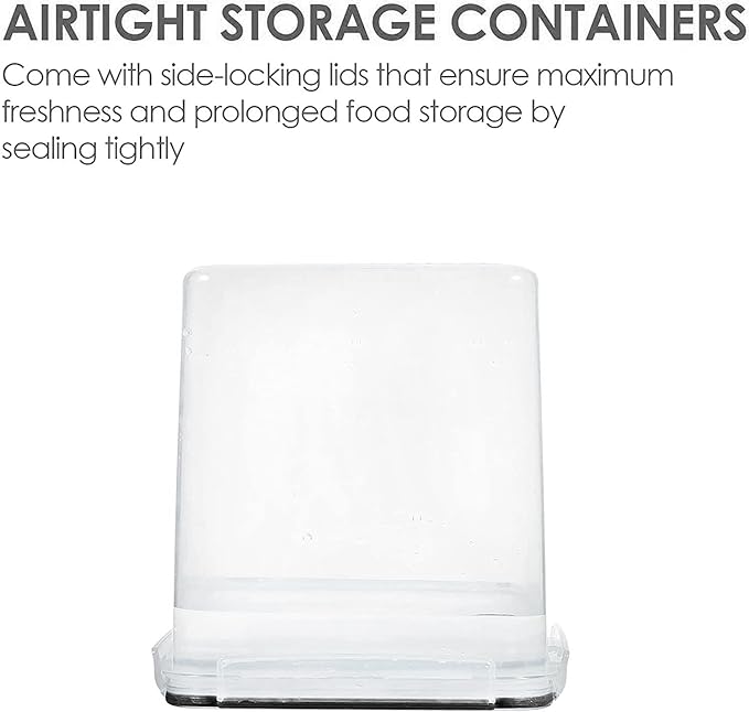 Vtopmart Food Storage Containers 2.5L / 84.5oz, 4 Pieces BPA Free Plastic Airtight Canister for Flour, Sugar, Baking Supplies, with 4 Measuring Cups and 24 Labels, Black - Image 3