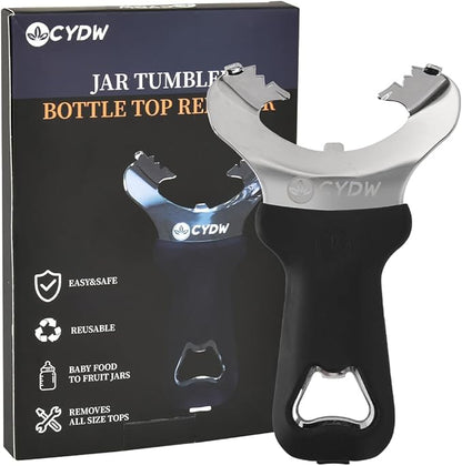 CYDW Mason Jar Opener Tool with Soft Touch Handle, No Lid Dents or Damage, Can Opener Manual Multi-Purpose, Easy Twist Manual Handheld Top Remover, Canning Supplies, Bottle Opener, Made for Lifetime