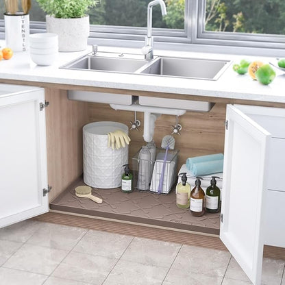 SIKADEER 31" x 19" Under Sink Mat Waterproof, Silicone Mat Kitchen Drawer Shelf and Cabinet Liner, Sink Protector for Kitchen Organizers and Storage, Boot Tray Pet Food Mats - Image 2