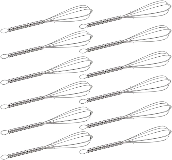 CHuangQi 5 Inch Endurance Stainless Steel Mini Whisk/Egg Beater, Set of 12 by CHuangQi