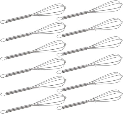 CHuangQi 5 Inch Endurance Stainless Steel Mini Whisk/Egg Beater, Set of 12 by CHuangQi