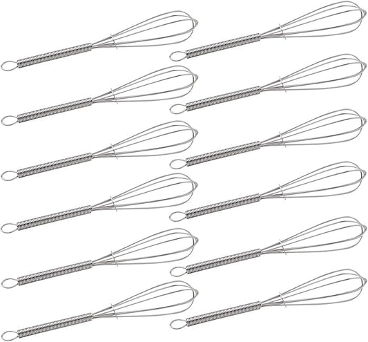CHuangQi 5 Inch Endurance Stainless Steel Mini Whisk/Egg Beater, Set of 12 by CHuangQi