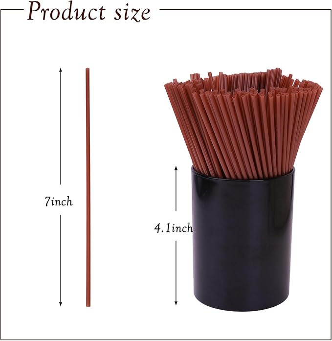 250 Pcs Brown Coffee Stirrers Set with Plastic Holder – Coffee Stir Sticks, Cocktail Straws for Coffee Bar, Home, Kitchen & Party Supplies