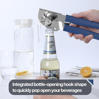 Commercial Can Opener, UHIYEE Hand Crank Can Opener Manual Heavy Duty with Comfortable Extra-long Handles, Oversized Knob, Large Handheld Can Open Easy for Big Cans, Blue - Image 5