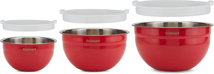 Cuisinart CTG-00-SMB Stainless Steel Mixing Bowls with Lids, Set of 3, Red - Image 2