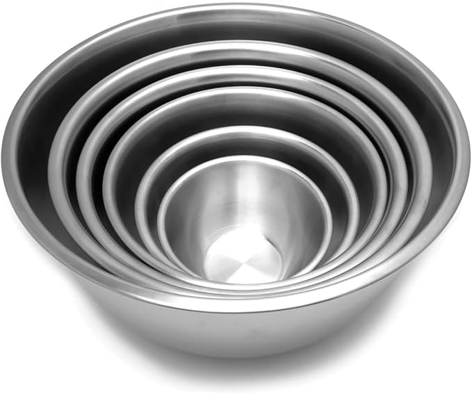 Fox Run 6-Piece Nesting Stainless Steel Polished Mirror Finish Mixing Bowls Set, 0.5, 1.25, 2.75, 4.25, 6.25 and 10.75 Quart - Image 4