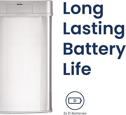 Ninestars 13 Gallon Automatic Trash Can, 50L Touchless Motion Sensor Garbage Can with Odor-Sealing Lid, Rectangular Stainless Steel, Silver Trim - Image 5