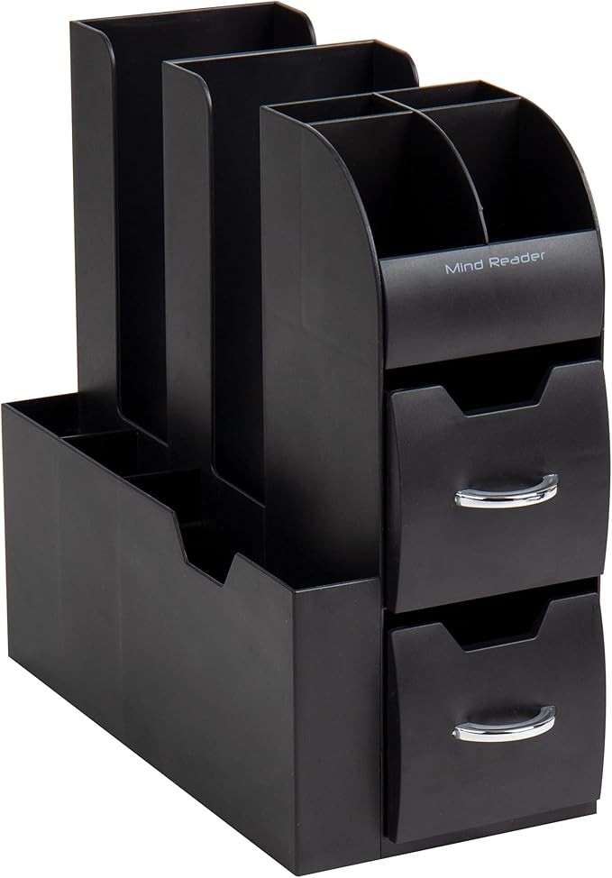 Mind Reader Cup and Condiment Station, Countertop Organizer, Coffee Bar, Kitchen, Stirrers, 5.35" W x 11.25" L x 11.15" H, Black (Pack of 8) - Image 5