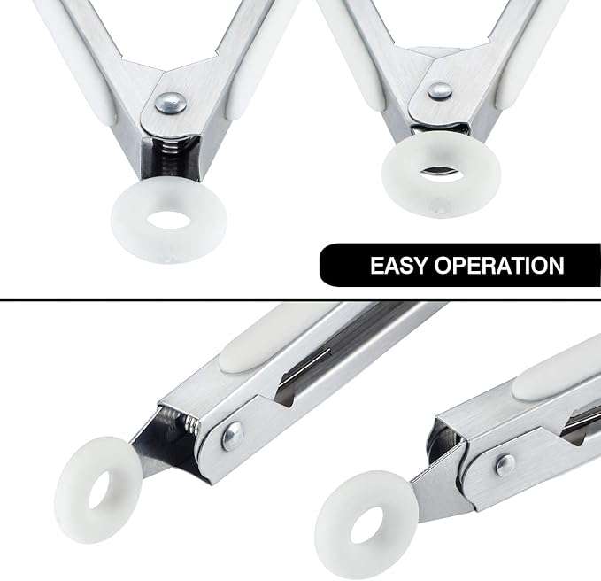 MSY BIGSUNNY Kitchen Food Tongs - 7" Mini Silicone Serving Tongs for Appetizers - Set of 3 (Black White Gray)