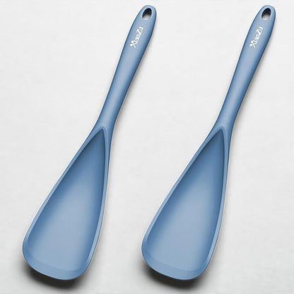 Silicone Spatula Spoon, Great for Both Cooking and Serving Durable BPA-Free Matte Black Silicone, Seamless Design, Safe for Nonstick Cooking Surfaces, 2-Pcs, Starry Blue by XiaoZuHomeKitchen