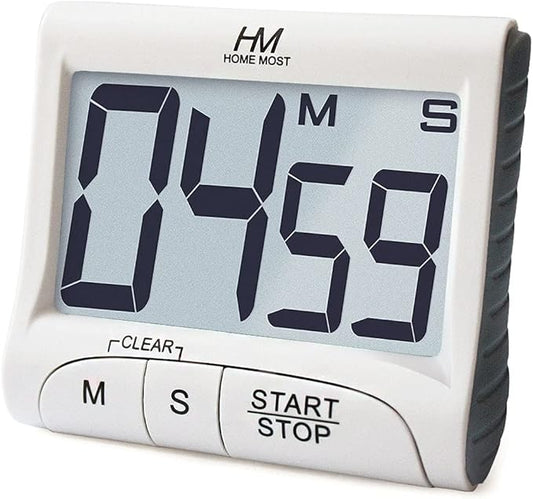 3" Large Display Kitchen Timer - Digital Timer Magnetic Back Loud Alarm On A Rope- White Cooking Timers For Kitchen Teachers Students Games Kids Meetings- Sports Timers For Workouts Exercise by HomeMost