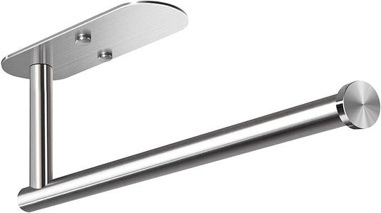 VAEHOLD Adhesive Paper Towel Holder Under Cabinet Mount, Wall Mounted Paper Towel Roll Holder for Kitchen Paper Towel, Stainless Steel（Silvery） by VAEHOLD