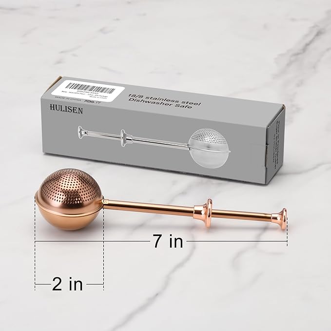 HULISEN Flour Duster for Baking, One-Handed Operation, 304 Stainless Steel Powdered Sugar Shaker Duster, Pick Up and Dust Flour Sifter, Gift Package, Brown - Image 6