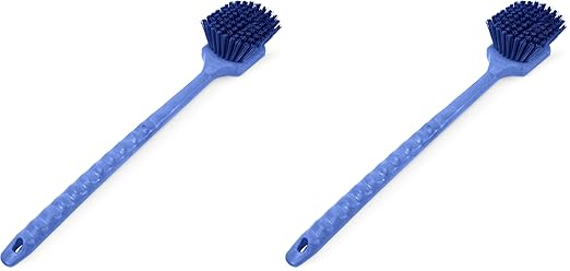 SPARTA 40501EC14 Large Plastic Scrub Brush, 20 Inches, Blue (Pack of 2) - Kitchen and Utility Cleaning With Long Handle