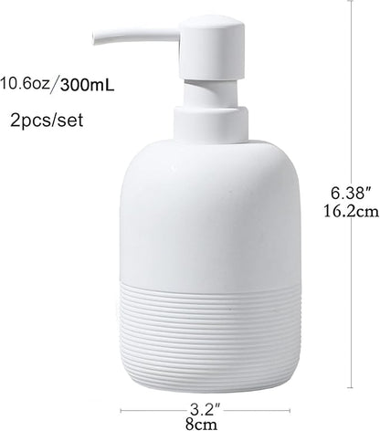 GalDal White Soap Lotion Dispenser with A Spare Pump,Liquid Hand Soap Dispenser Sets for Bathroom Countertop,2pcs/Set Soap Dispenser for Kitchen - Image 5