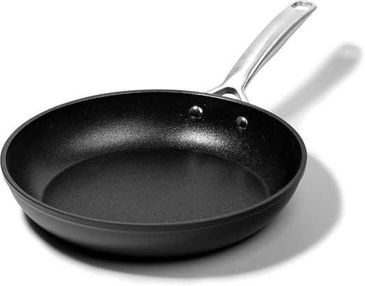 Granitestone 8 Inch Nonstick Frying Pan Skillet, Hard Anodized Granite Coating, PFOA Free, Metal Utensil Safe for Eggs & Omelets, Dishwasher & Oven Safe to 500°F, Induction Compatible, Black
