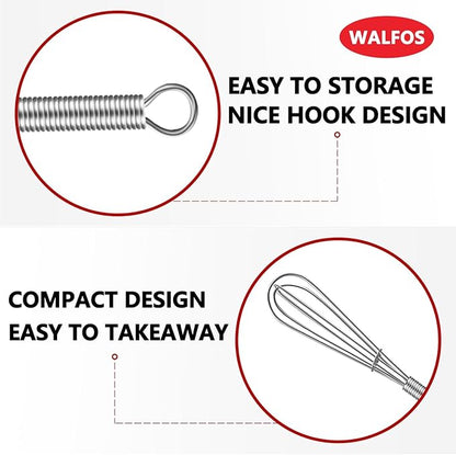 Walfos Mini Whisks, Small Whisk Bulk 304 Stainless Steel 6 Pieces, 5 Inch Tiny Whisk For Whisking, Beating Eggs, Mixing Sauces, Blending Ingredients - Image 3
