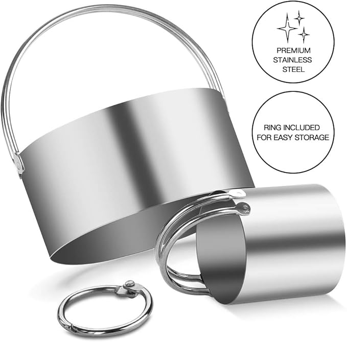 5 Pieces Cookie Cutters Round Cutters Stainless Steel Biscuit Cutter with Handle in Graduated Sizes Round Shape Molds - Image 2