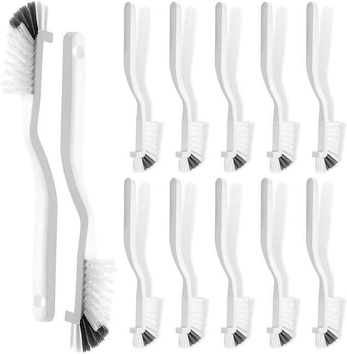 Yinkin 12 Pcs Kitchen Scrub Brush Bulk Sink Bathroom Edge Corner Cleaning Brush Right Angle Mini for Grout Household Dishwasher Tile Lines Window Track Deep Cleaning with Stiff Bristles by Yinkin