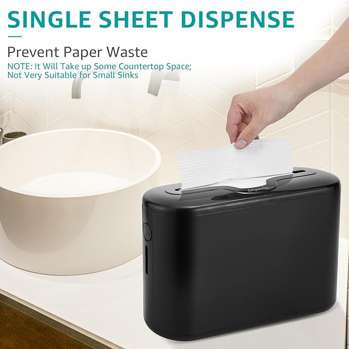 Multifold Paper Towel Dispenser Countertop, Commercial Hand Towel Dispenser for Bathroom Kitchen Home, Trifold/C Fold/Z Fold Napkin Dispenser, Abs Plastic - Non-Slip, Black