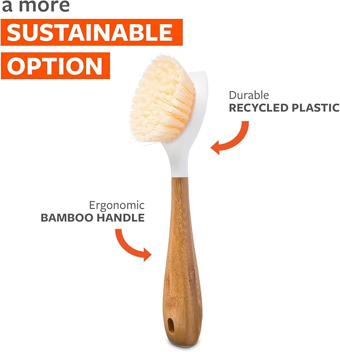 Full Circle Double Dish Brush Set – Durable Scrub Brushes for Dishes, Pots, Pans, and Cast Iron, Includes Be Good & Tenacious C, Sustainable 2-Pack - Image 5