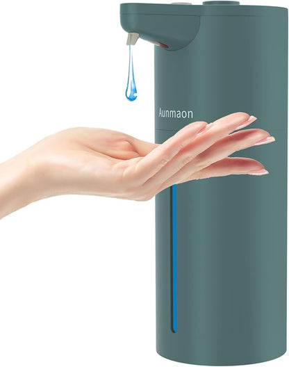 Aunmaon Automatic Soap Dispenser Touchless, Modern, Kitchen & Bathroom, Hands-Free, Adjustable Volume, Long Battery Life, Compatible with Thick & Thin Soap, Easy for Toddlers, Clog-Free, Green by Aunmaon
