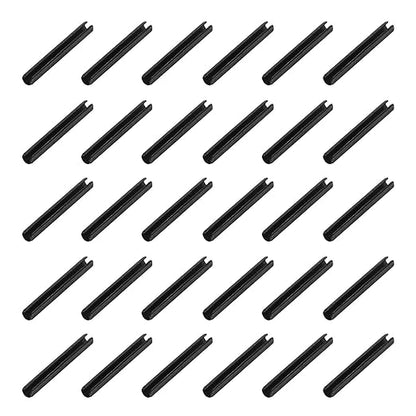 MECCANIXITY 120Pcs Slotted Split Roll Pins 2/25 Inch(2mm) Dia. 3/5 Inch(16mm) Length Steel Spring Tension Expansion Dowels for Secure Fastening, Black