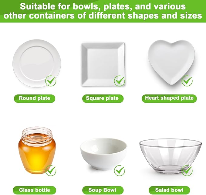 175Pcs 7 Colors Reusable Elastic Food Covers, Sublaga 7 Sizes Plastic Bowl Covers, Colorful Dish Plate Covers, Alternative to foil, Plastic Wrap, BPA Free - Image 4