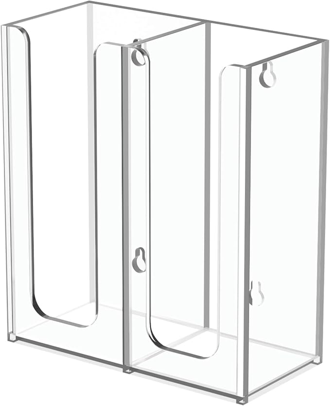 Richboom Acrylic Coffee Cup and Lid Storage Organizer Holder, 2 Compartments, Clear by Richboom