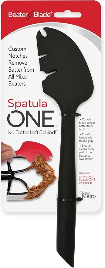 Silicone Spatula ONE Mixer Beater Scraper and Spatula, Black by NewMetroDesign