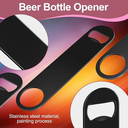 WEGAZ-5 Pack 7inch Black Stainless Steel Flat Beer Bottle Opener,Stainless Steel - Image 4