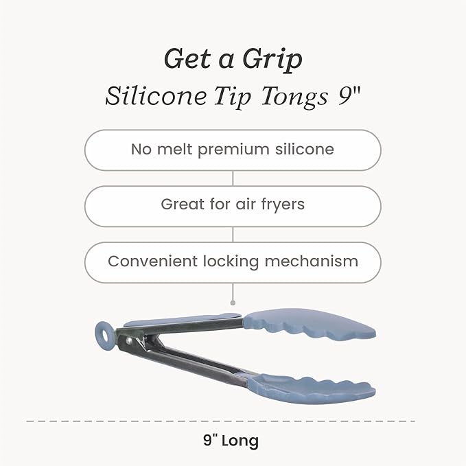 Starpack 'Get a Grip' Silicone Kitchen Tongs for Cooking 9 Inch - BBQ Silicone Tongs for Grill Heat Resistant to 600°F - Stainless Steel Utensils with Non Stick Rubber Tips for Serving Food - Image 4