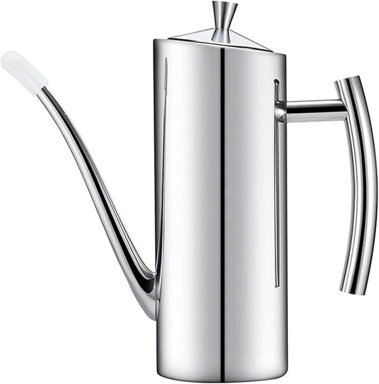 KSENDALO Stainless Steel Olive Oil Dispenser - 24oz/700mL Leakproof Oil Bottle, Premium One-Piece Design with Long Narrow Spout, Vertical Handle Kitchen Cruet for Precision Pouring by KSENDALO