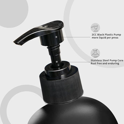 MOMEEMO Matte Black Soap Dispenser Bathroom Set, Contains Lotion and Hand Soap Dispenser, Suitable for Bathroom Decor Farmhouse Style. (Black)