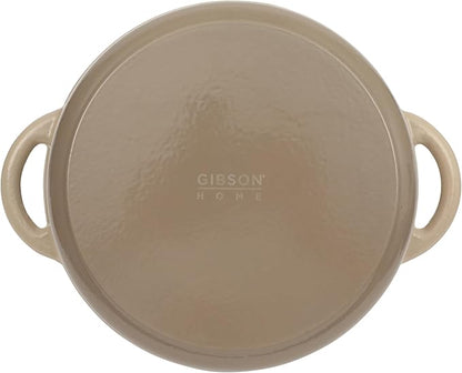 Gibson Home Addlestone 7 Qt Enameled Cast Iron Dutch Oven Pot with Lid – Round, Oven Safe to 500°F, Ideal for Bread Baking & Stews - Gradient Taupe - Image 7