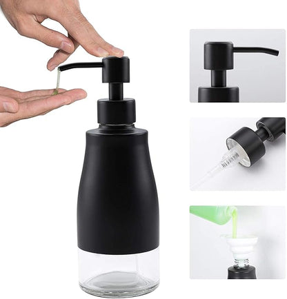 Gaussra Black Soap Dispenser with Coasterand Stickers, Refillable Liquid Stainless Steel Soap Dispenser for Kitchen Sink, Bathroom Countertop (11OZ / 320ML) - Image 5