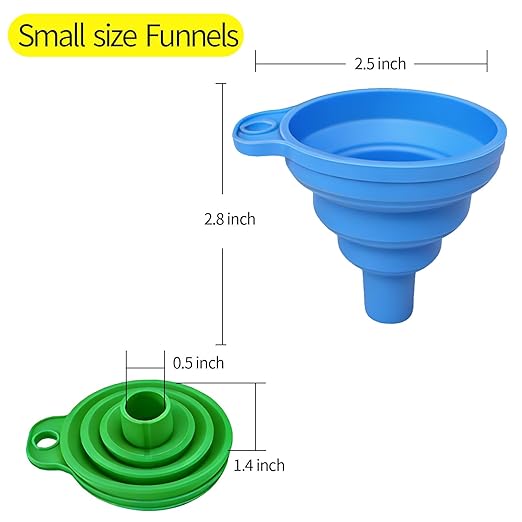 4-Pack Kitchen Funnel Set, Small and Large, Upgraded Kitchen Gadgets Accessories Foldable Silicone Collapsible Funnels for Filling Water Bottle Liquid Transfer Food Grade - Image 3