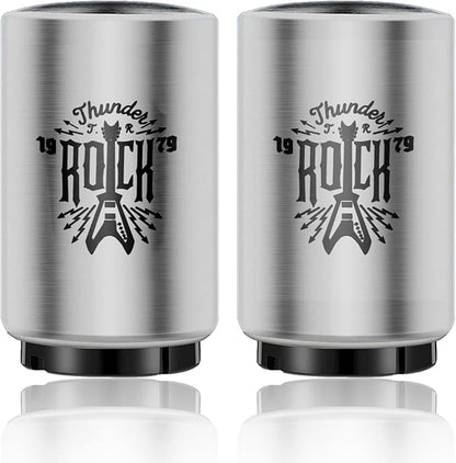 2PCS Automatic Beer Bottle Opener with Magnetic Cap Catcher, Stainless Steel One Handed Lid Opening Spring Loaded Push&Pop for Kitchen Home Bar Restaurant Household Utensils Beer Accessories Gift