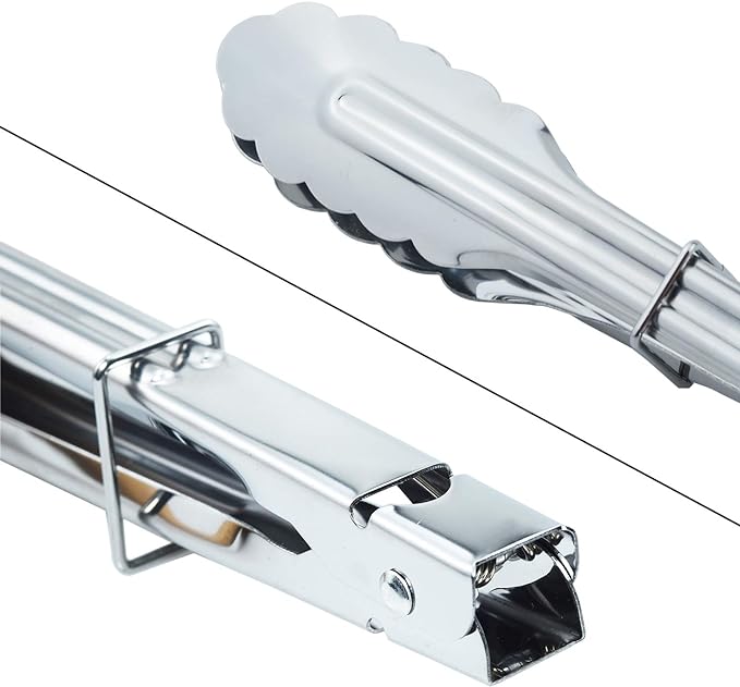 HINMAY Stainless Steel Kitchen Tongs Set Metal Cooking Tongs (7 9 12 Inch 3 Pieces) - Image 4
