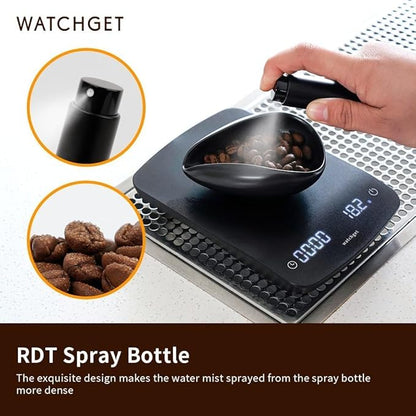 watchget Coffee Bean Dosing Cup & RDT Spray Bottle Kit for Espresso Bar, Static Reduction Ceramic Single Dose Tray for Brewing/Tea, Barista Accessories Set, Black - Image 5