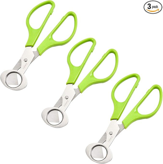 Calary 3Pcs Quail Egg Cutter Scissors Kitchen Egg Shears Tool (Green)